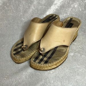 Burberry Nude Leather Espadrilles